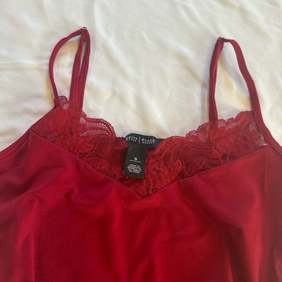 White House Black Market Red Lace Camisole - Picture 3 of 6